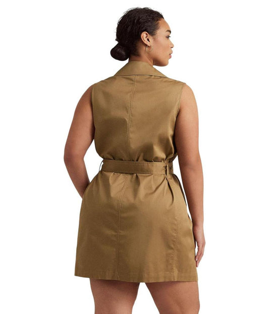 Plus Size Micro-Sanded Twill Sleeveless Dress