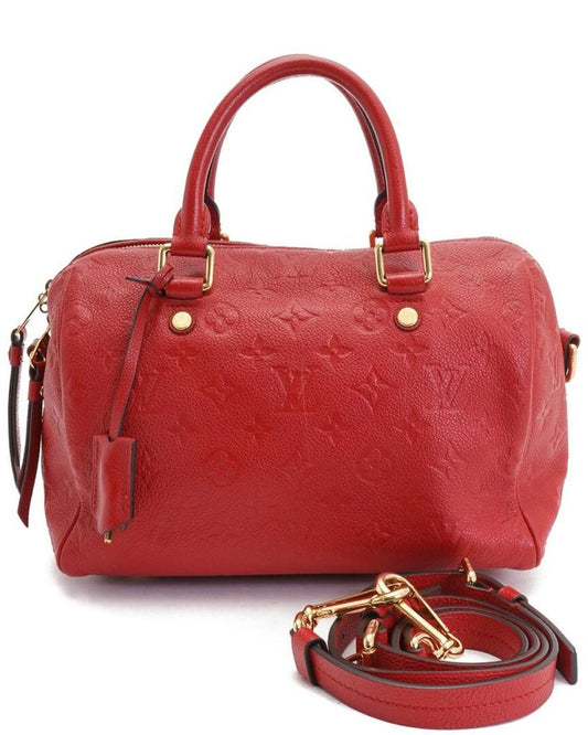 Louis Vuitton Red Leather Speedy 25 Bandouliere (Authentic Pre-Owned)