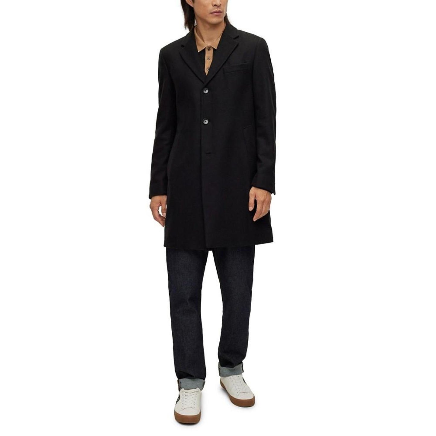 Men's Slim-Fit Virgin-Wool Blend Coat