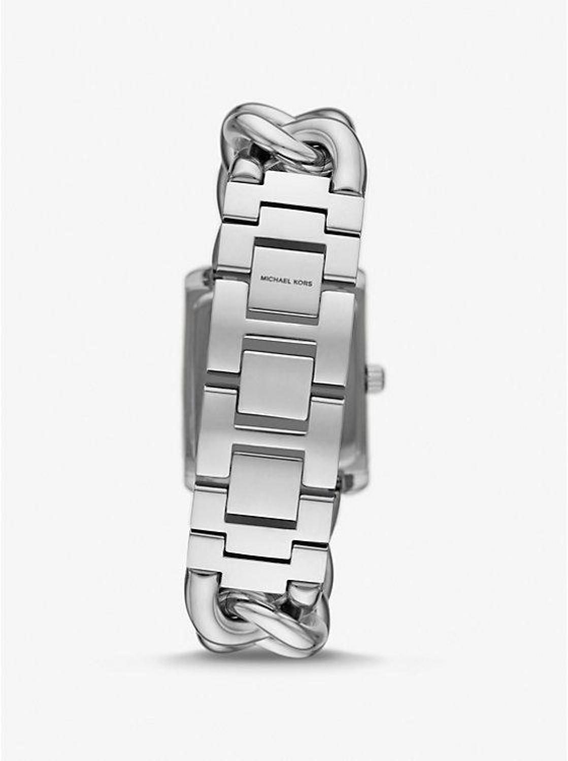 Mini Emery Pavé Silver-Tone Curb Link Watch