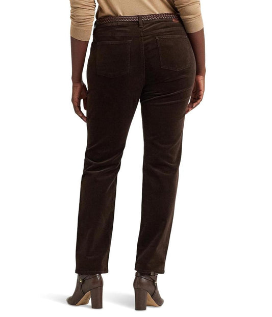 Plus Size Corduroy Mid-Rise Straight Pants