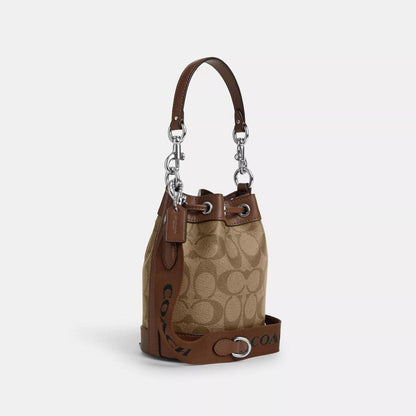 Coach Outlet Mini Bucket Bag In Signature Canvas