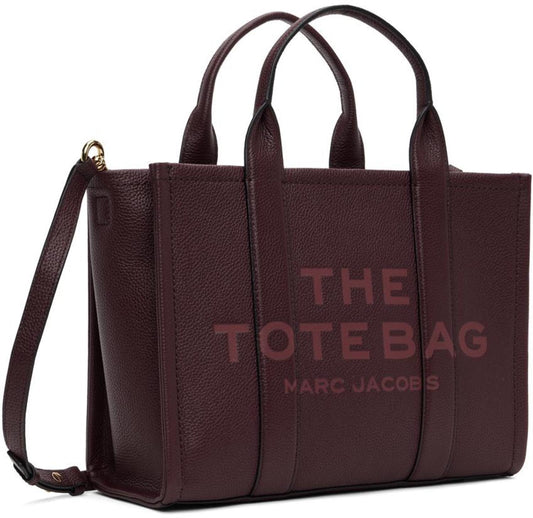 Burgundy 'The Leather Medium Tote Bag' Tote