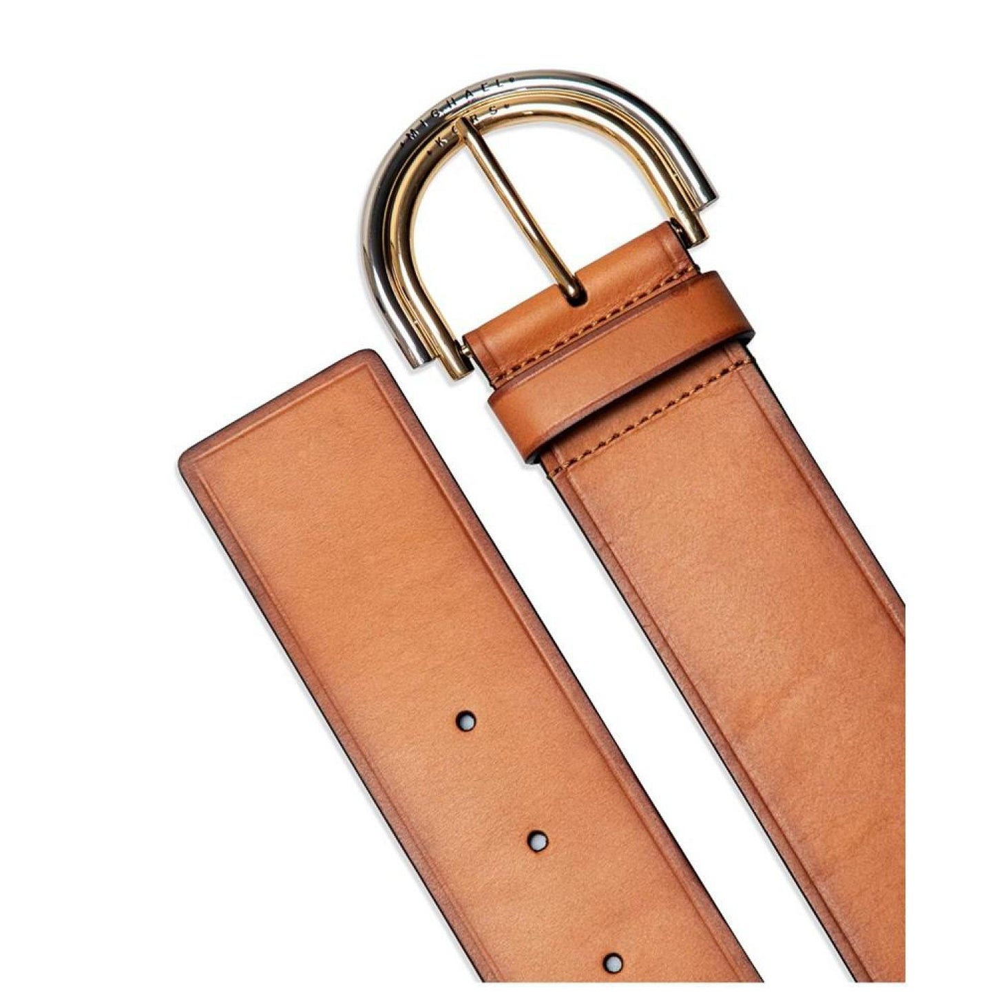 Leather Stretch Belt with Double Buckle