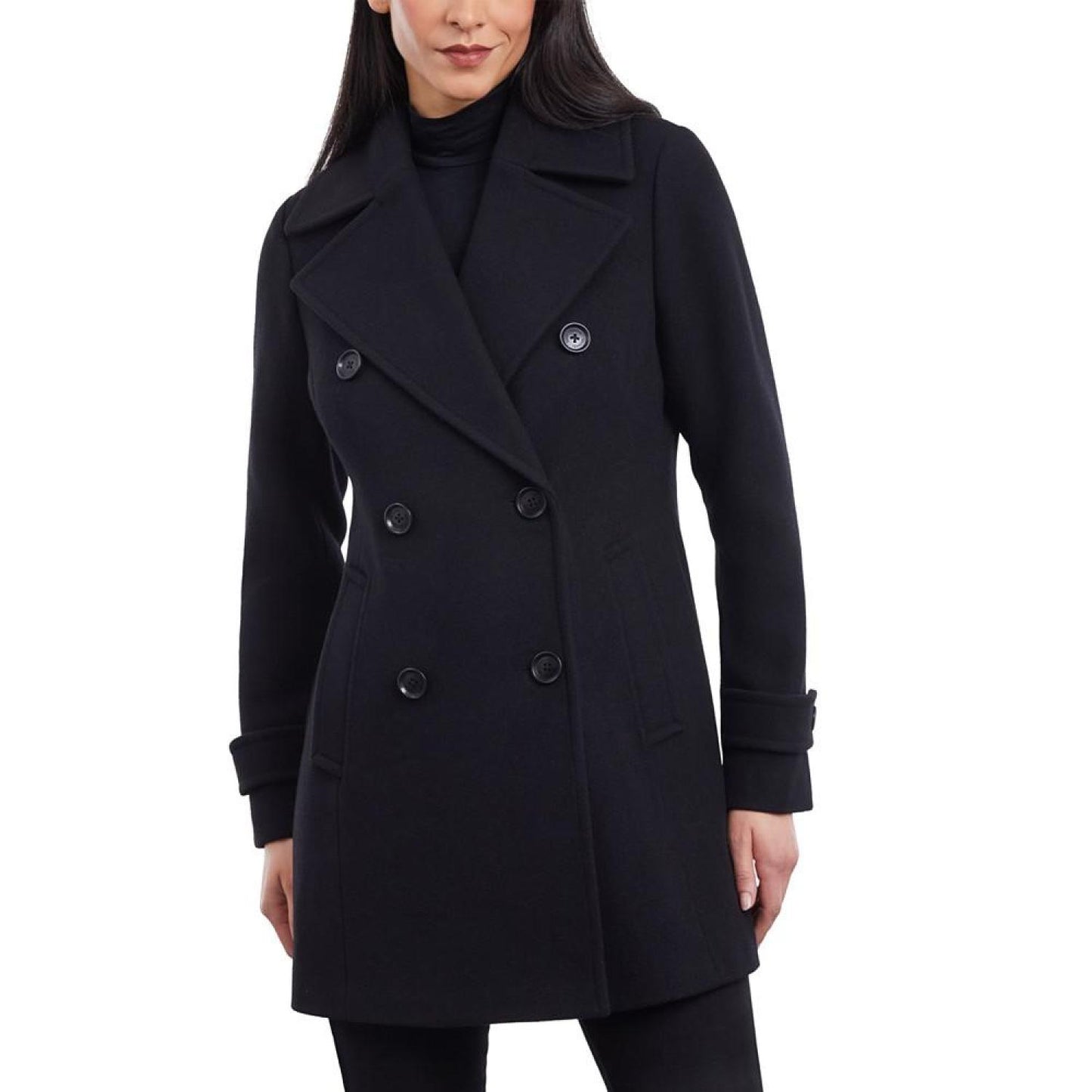 Women's Double-Breasted Notched-Collar Coat