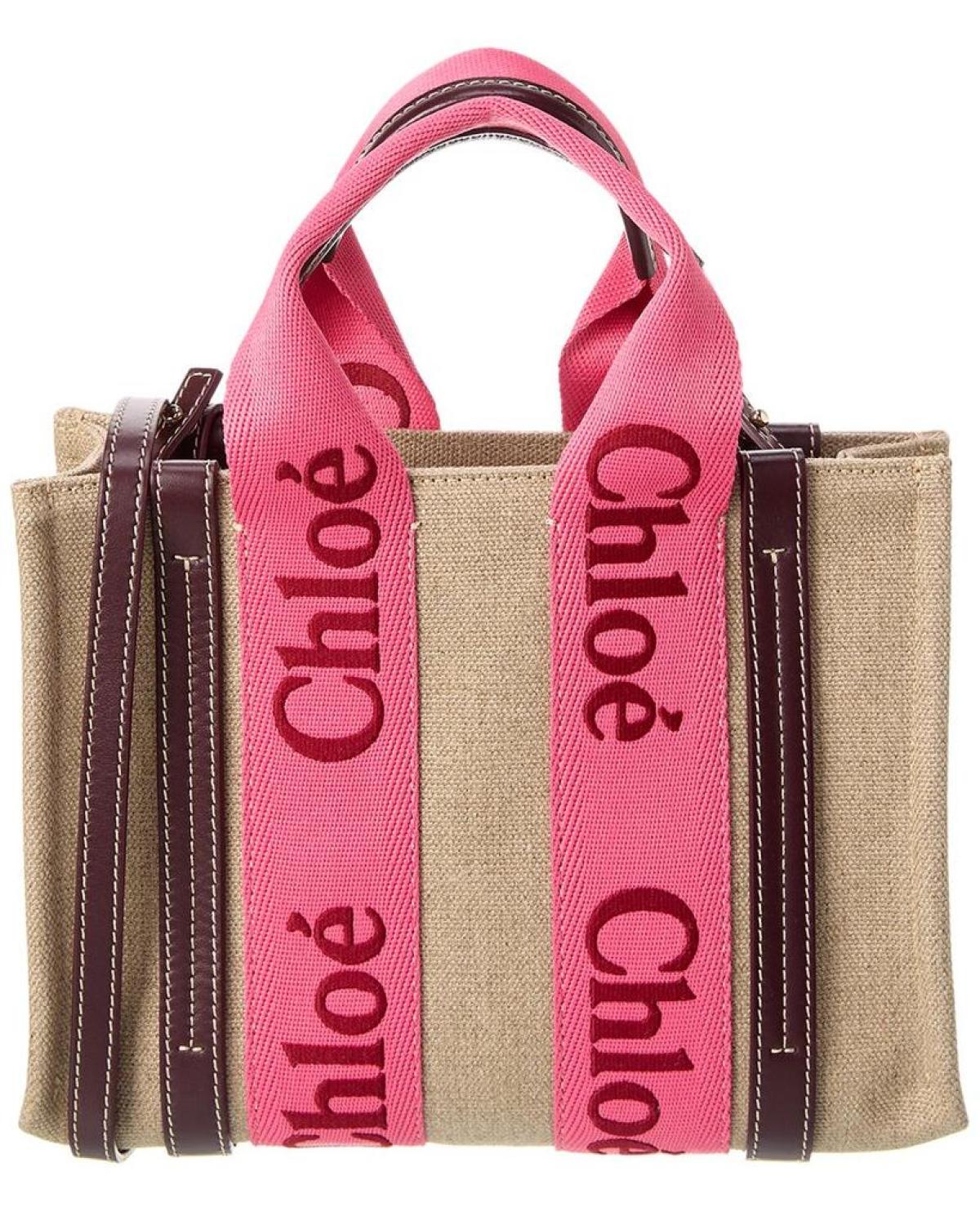 Chloé Woody Small Canvas & Leather Tote