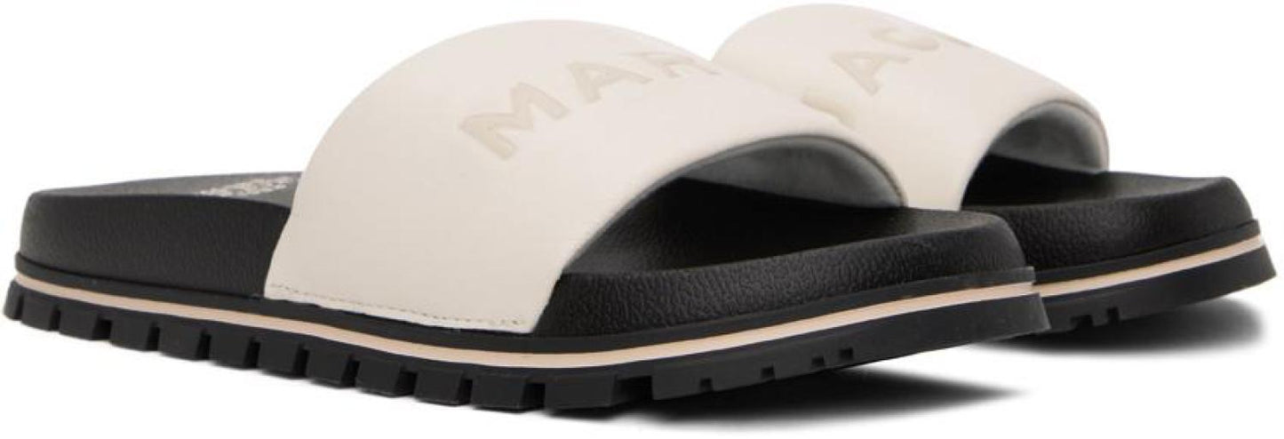 White 'The Leather Slide' Sandals