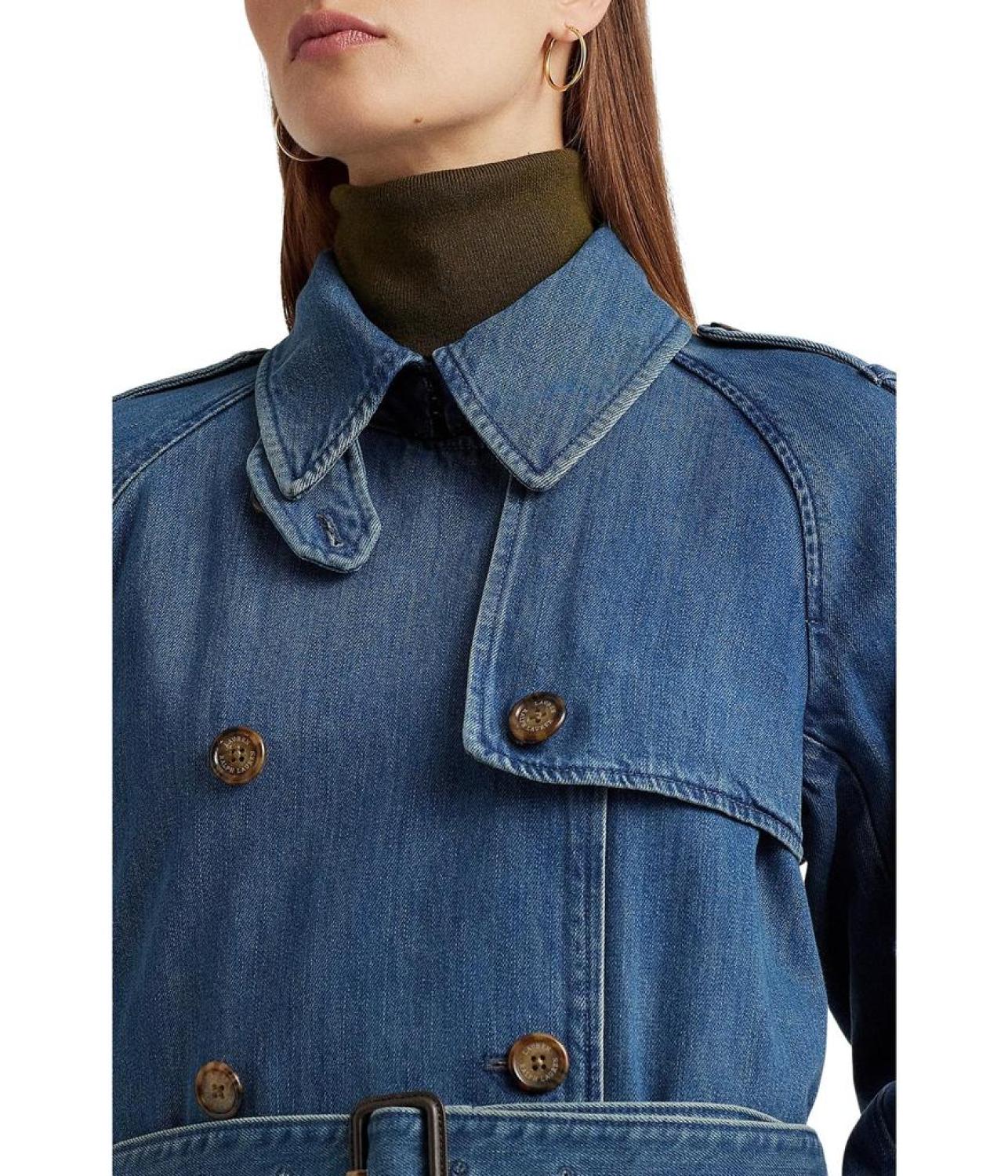 Petite Denim Trench Coat