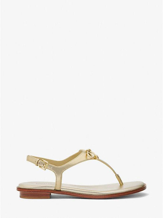 Nori Metallic Leather T-Strap Sandal