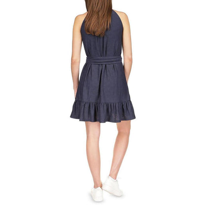 Womens Belted Mini Fit & Flare Dress