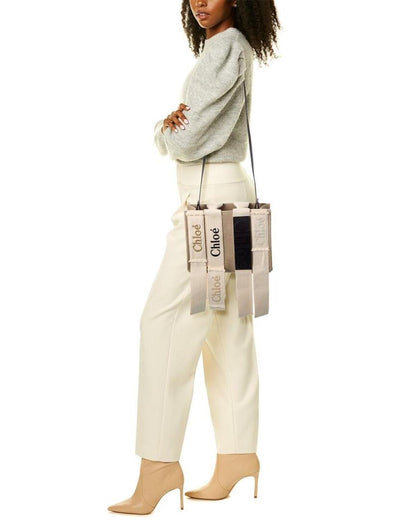 Chloé Woody Small Canvas & Leather Tote