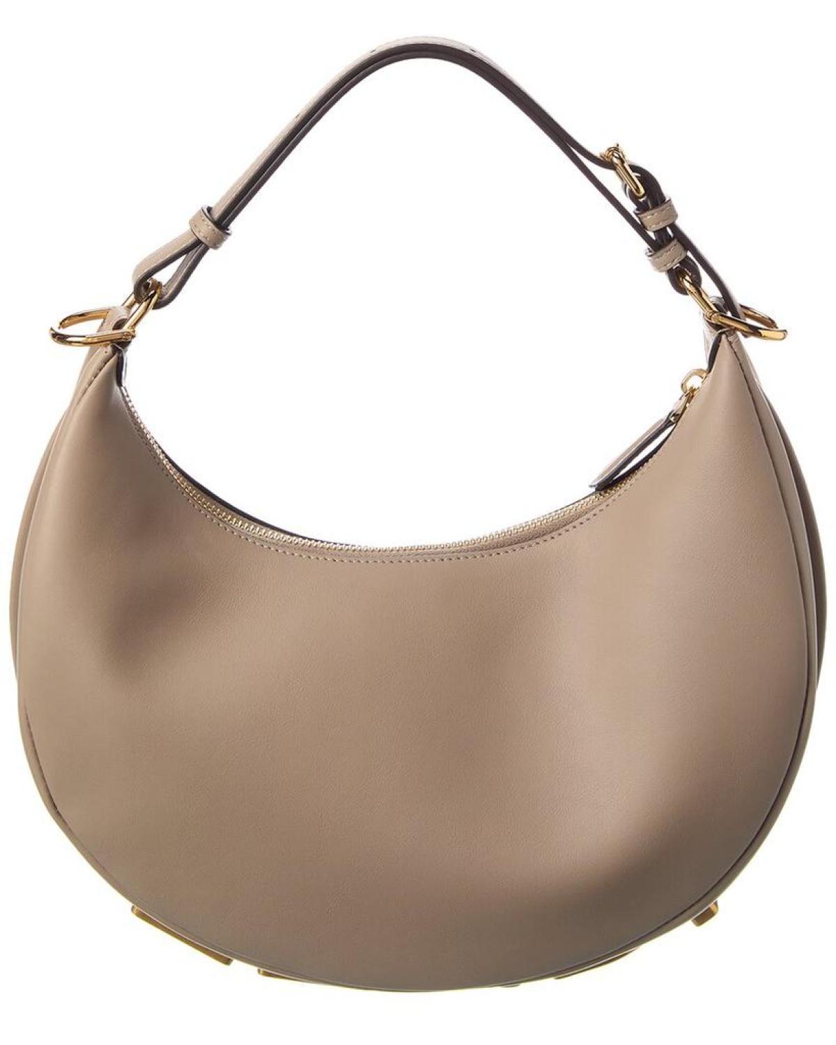 FENDI Fendigraphy Small Leather Hobo Bag