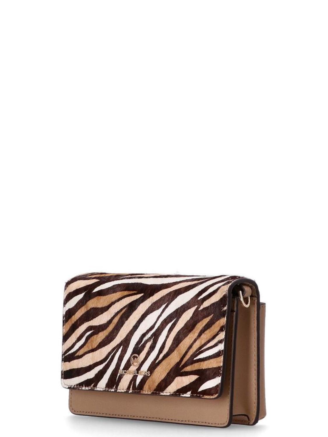 Michael Michael Kors Zebra Printed Fold Over Shoulder Bag