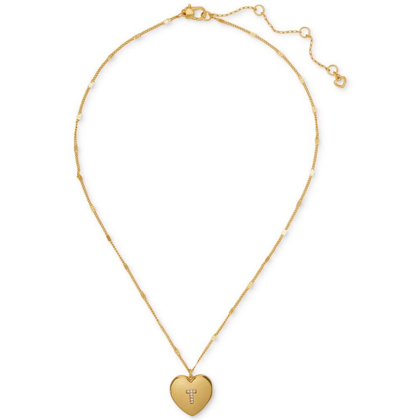 Gold-Tone Crystal A Locket Pendant Necklace, 16" + 3" extender