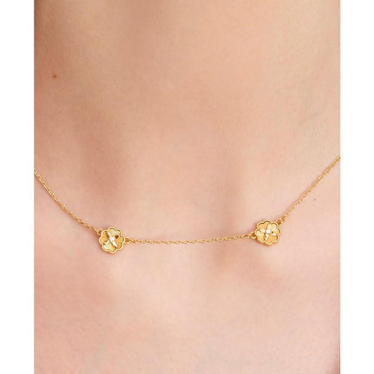 Gold-Tone Heritage Bloom Station Necklace, 16" + 3" extender