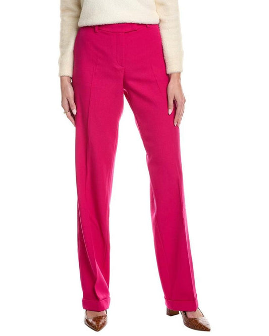 Michael Kors Collection Carolyn Flat Front Wool Straight Leg Trouser