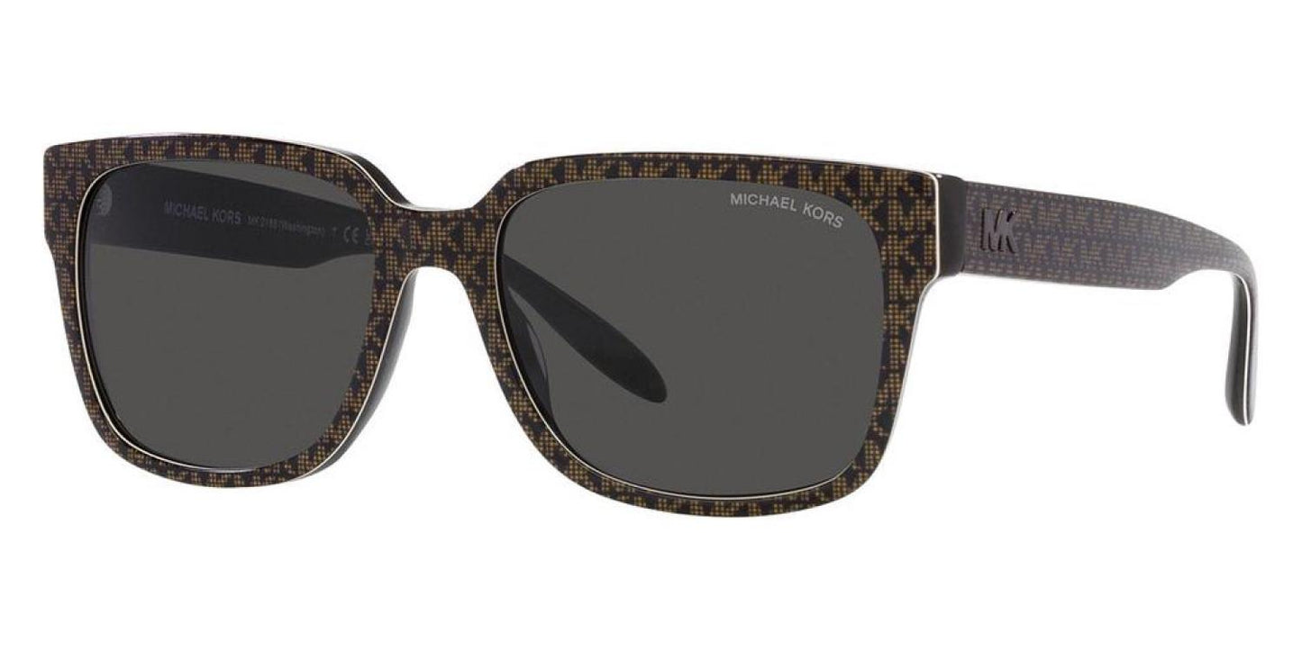 Michael Kors Men's MK2188-399987 Washington 57mm Brown Mk Repeat Sunglasses