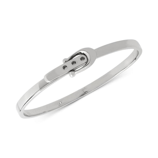 Silver-Tone Signature C Buckle Bangle Bracelet