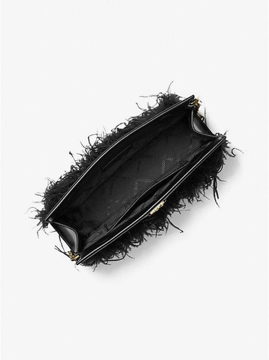 Tabitha Large Feather Embellished Clutch