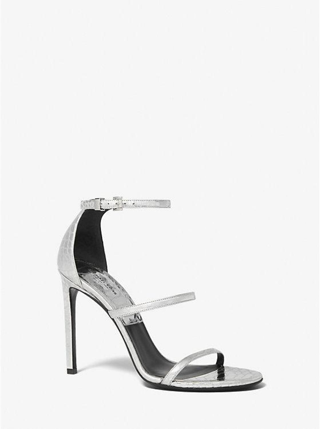 Nadege Python Embossed Leather Sandal