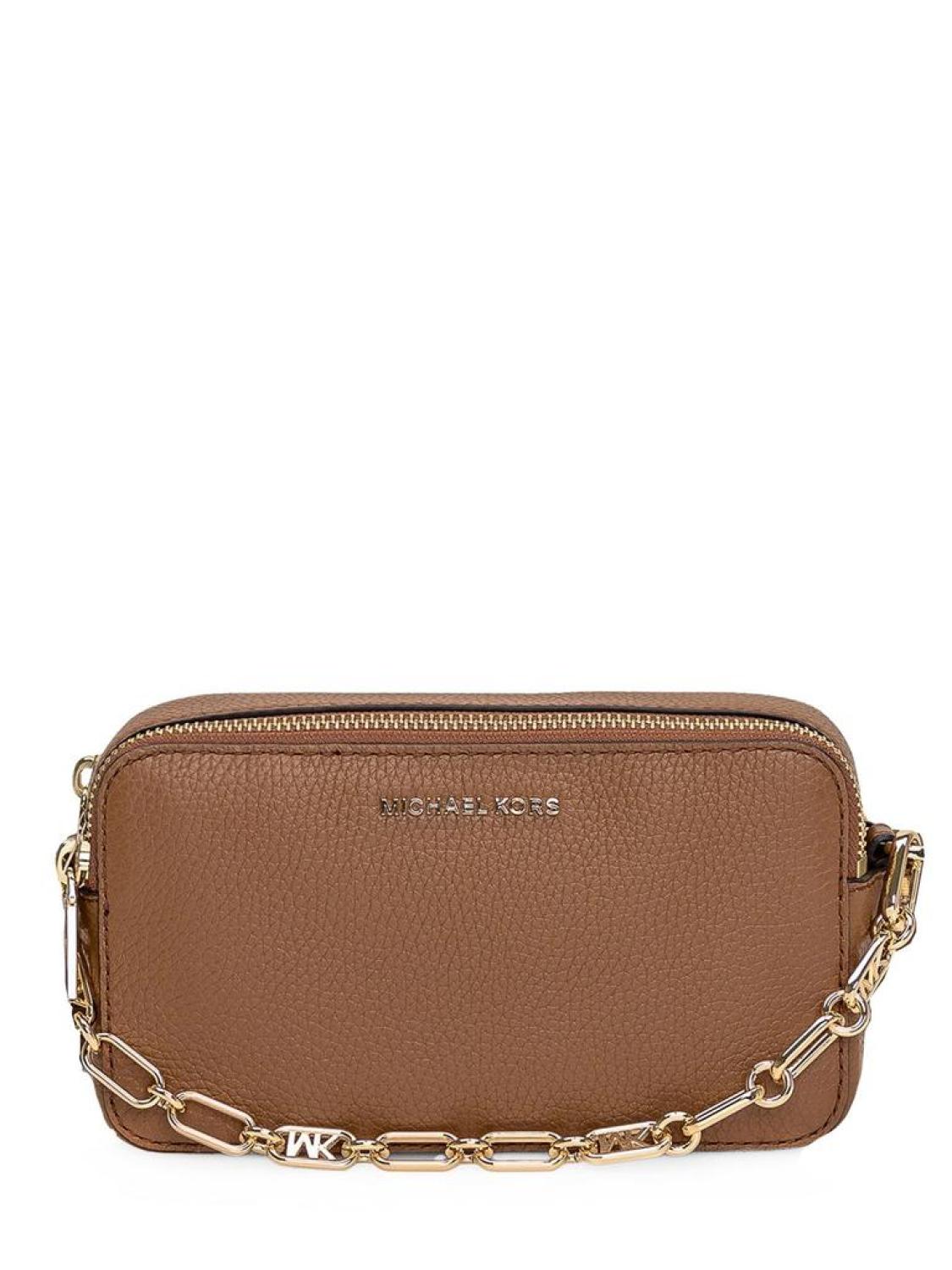 Michael Kors Logo Plaque Double Zip Small Crossbody Bag