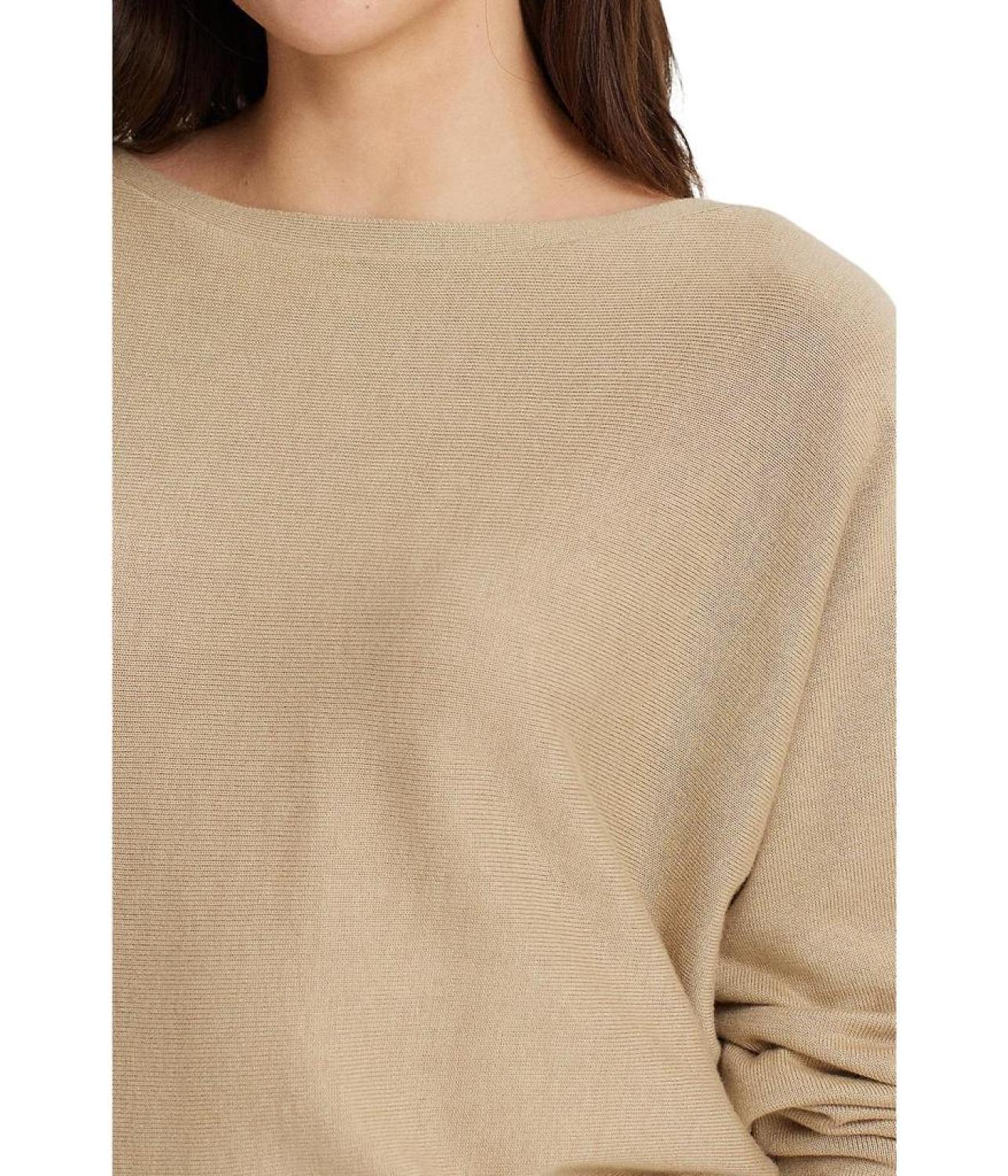 Cotton-Blend Dolman-Sleeve Sweater