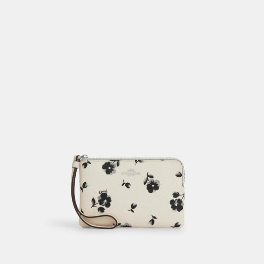 Coach Outlet Corner Zip Wristlet With Floral Print