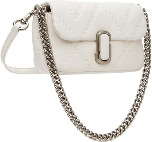 White 'The Mini Quilted J Shoulder Bag' Bag