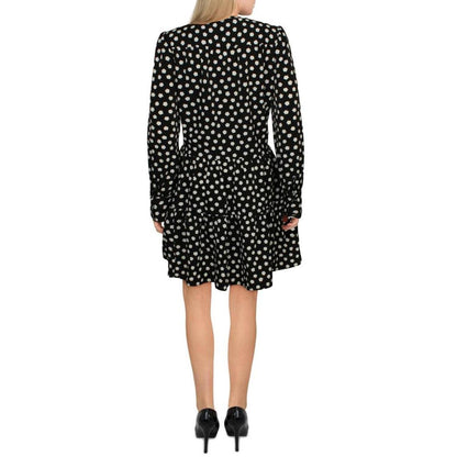 Cloud Dot Womens Printed Keyhole Neck Mini Dress