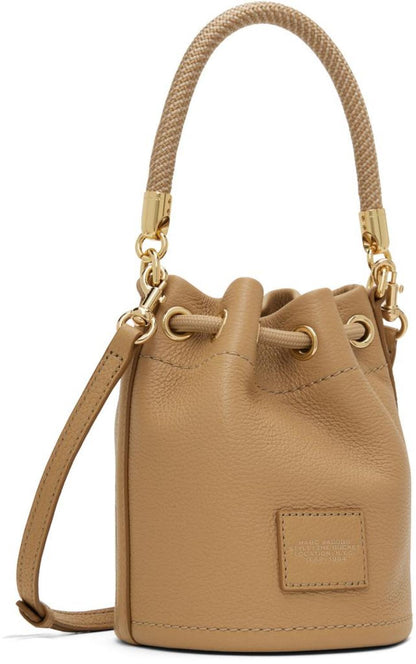 Beige 'The Leather Mini Bucket' Bag