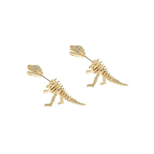 Gold Signature Rexy Dino Motif Ear Jacket Earrings