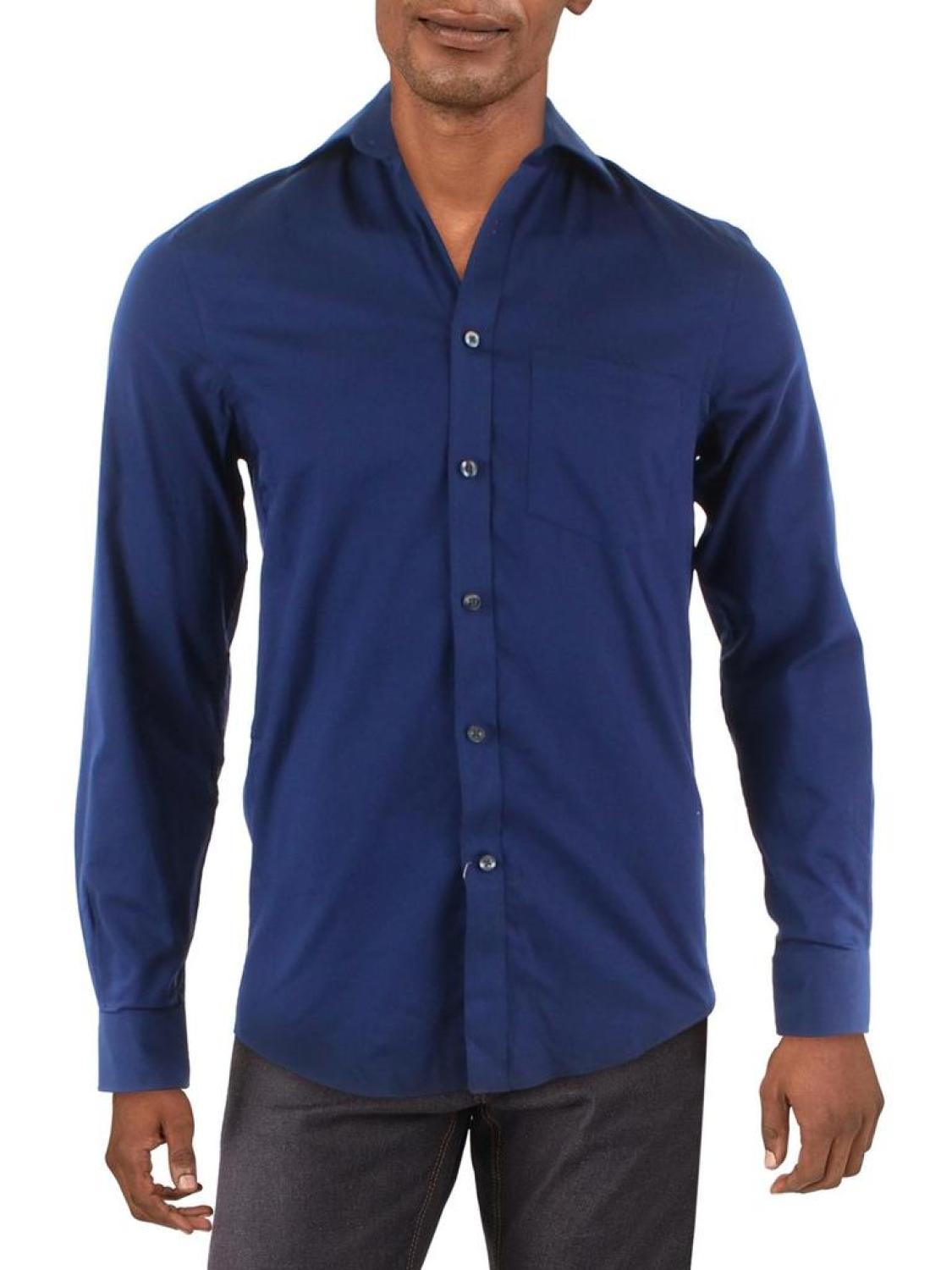 Mens Regular Fit Stretch Button-Down Shirt