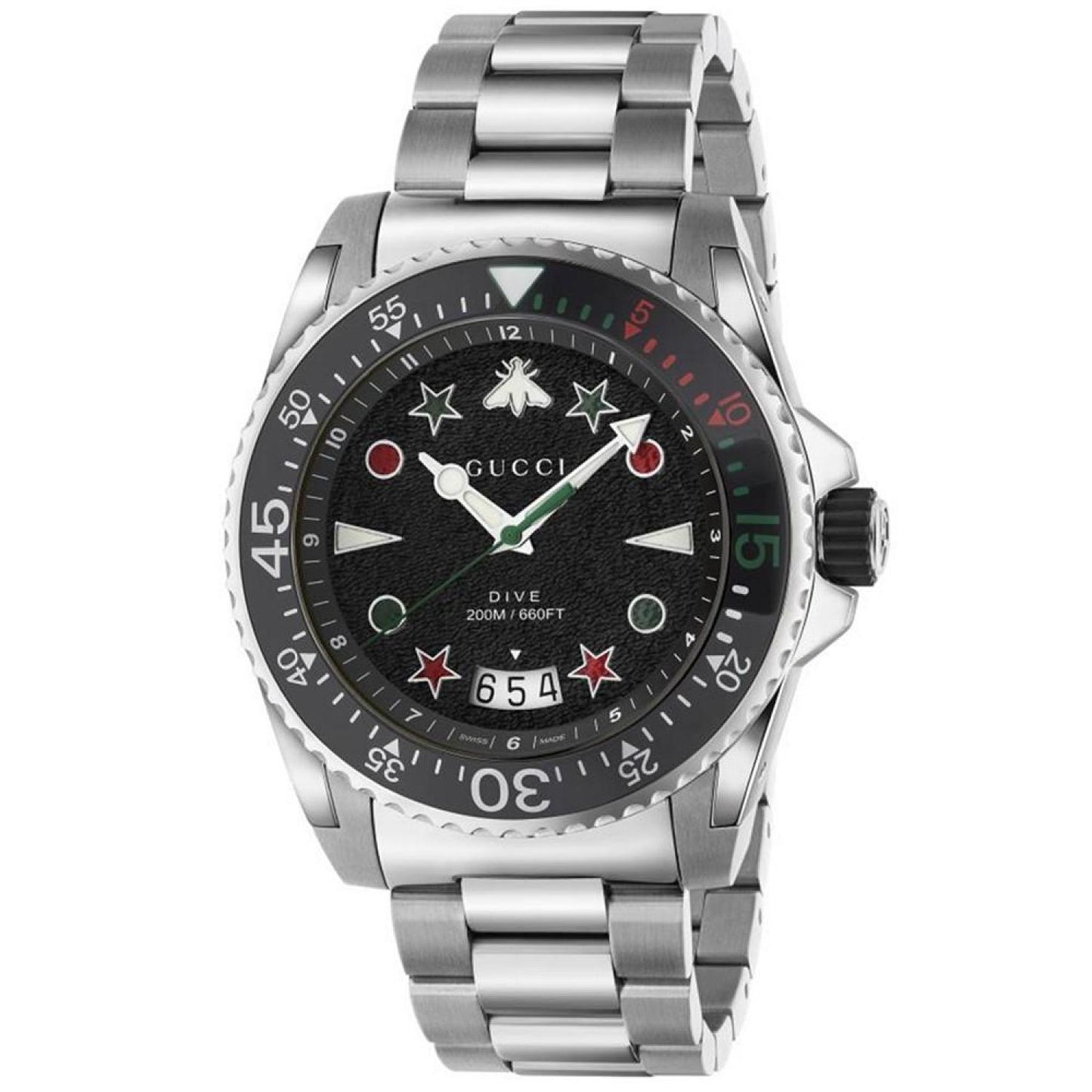 Men's Swiss Dive Stainless Steel Bracelet Watch 45mm