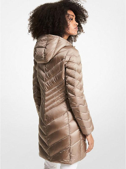 Quilted Nylon Packable Puffer Coat