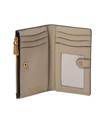 Morgan Color-Blocked Saffiano Leather Small Slim Bifold Wallet