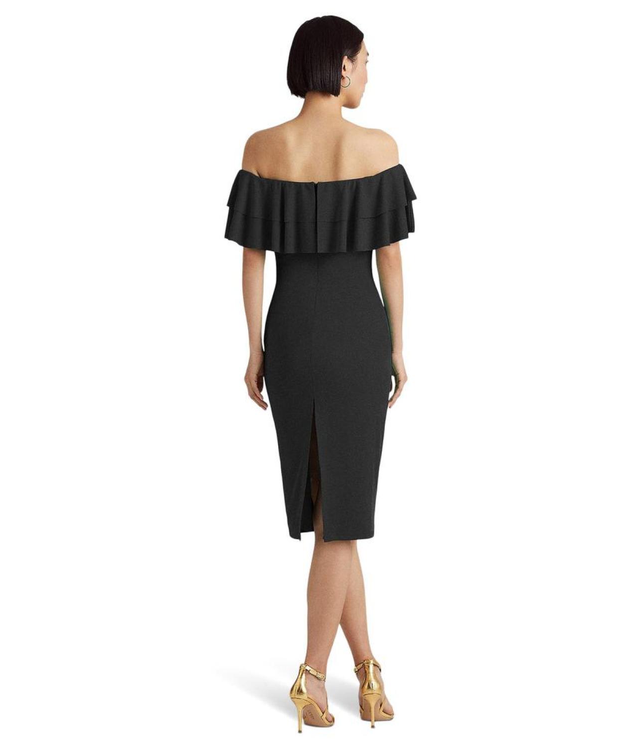 Jersey Off-the-Shoulder Cocktail Dress