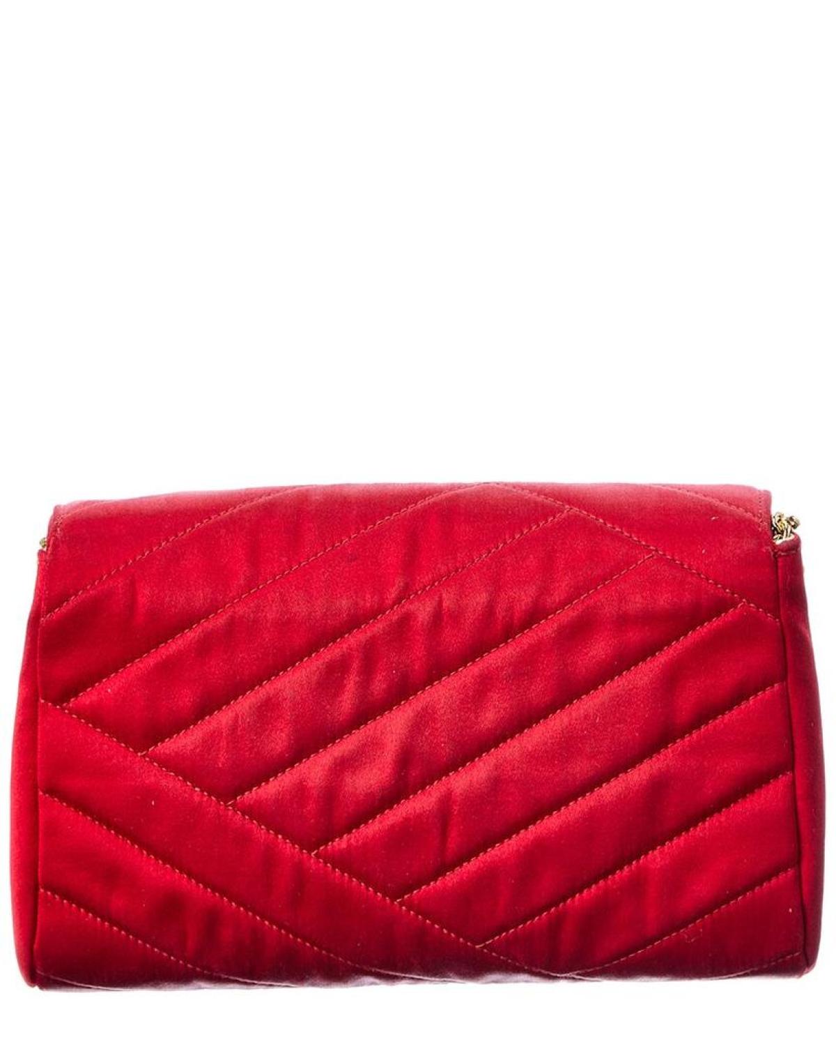 Chanel Red Satin CC Single Flap Shoulder Bag (Authentic Pre-Owned)