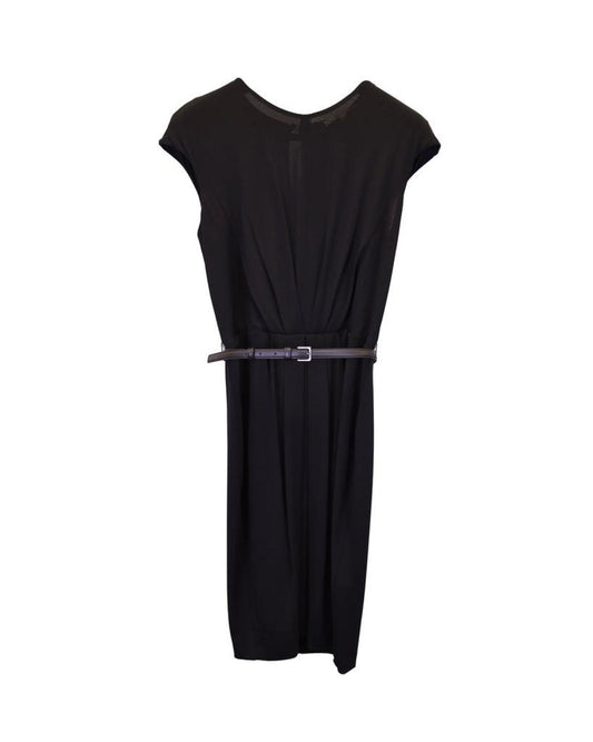 Max Mara Cocktail Dress with Belt in Black Cotton