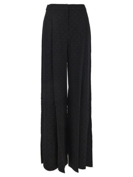 Michael Michael Kors Checkerboard Logo Jacquard Wide-Leg Pants