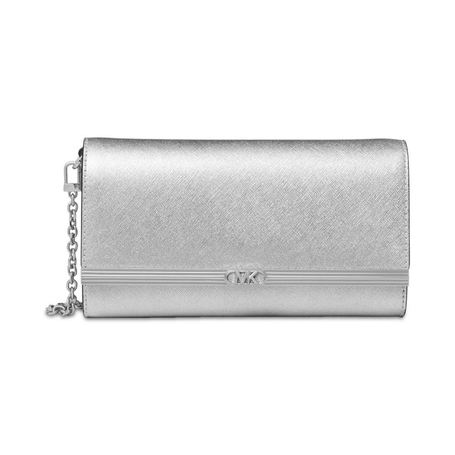 East West Large Leather Clutch