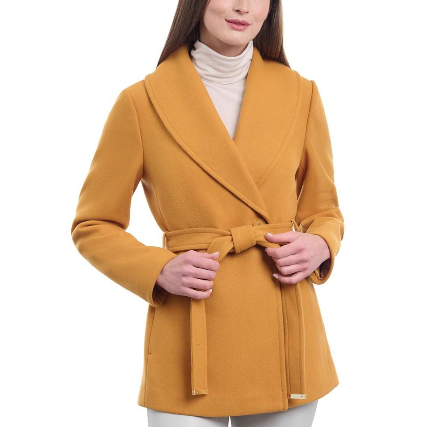 Women's Belted Shawl-Collar Coat