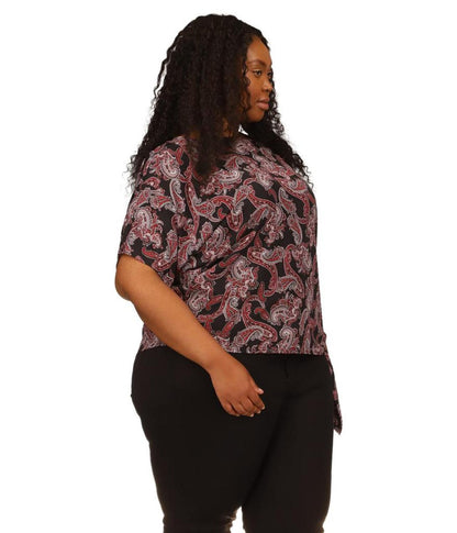 Plus Size Pop French Paisley Tie Top