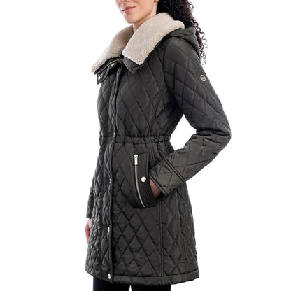 Petite Hooded Fleece-Collar Quilted Anorak Coat, Created for Macy's