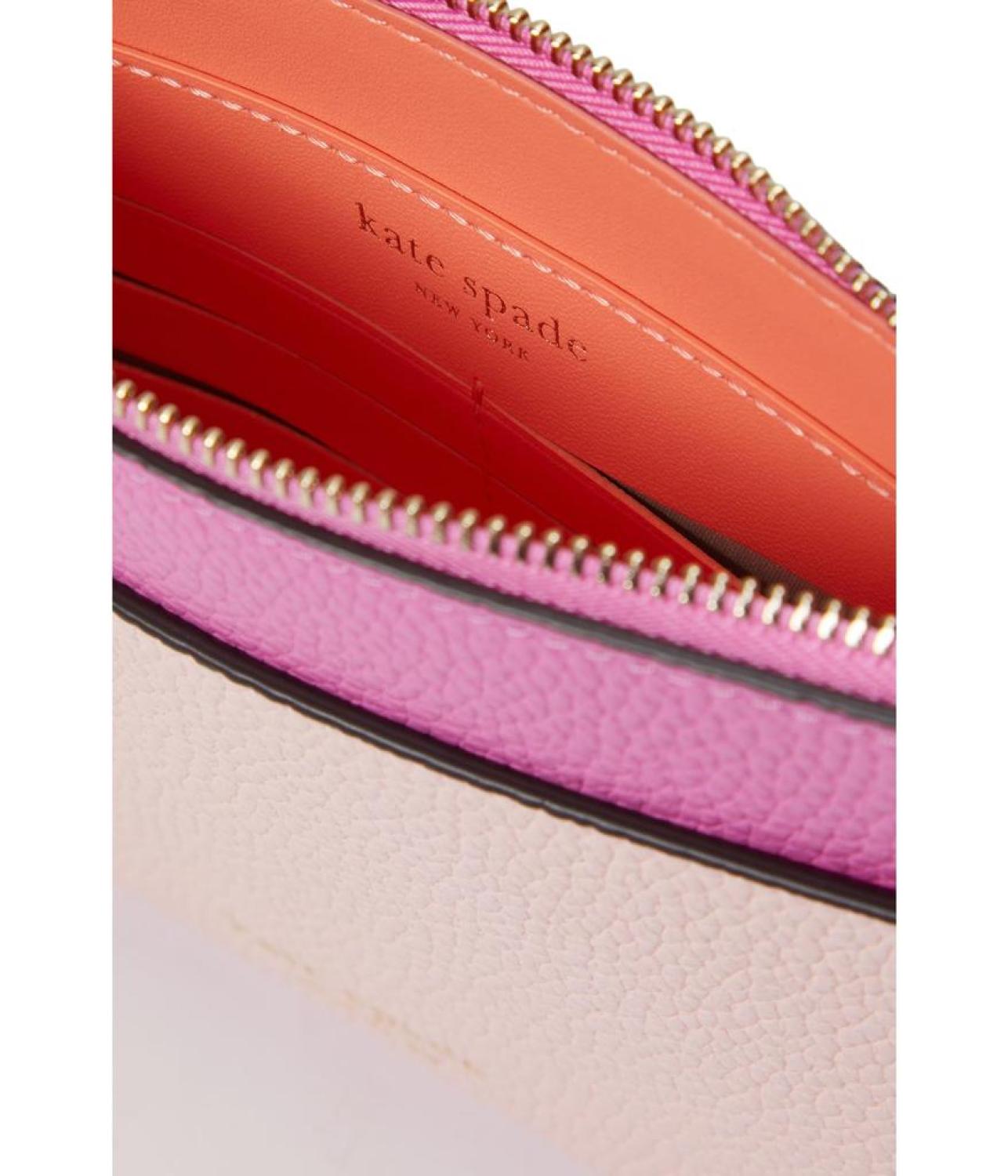 Ava Colorblocked Pebbled Leather Wristlet