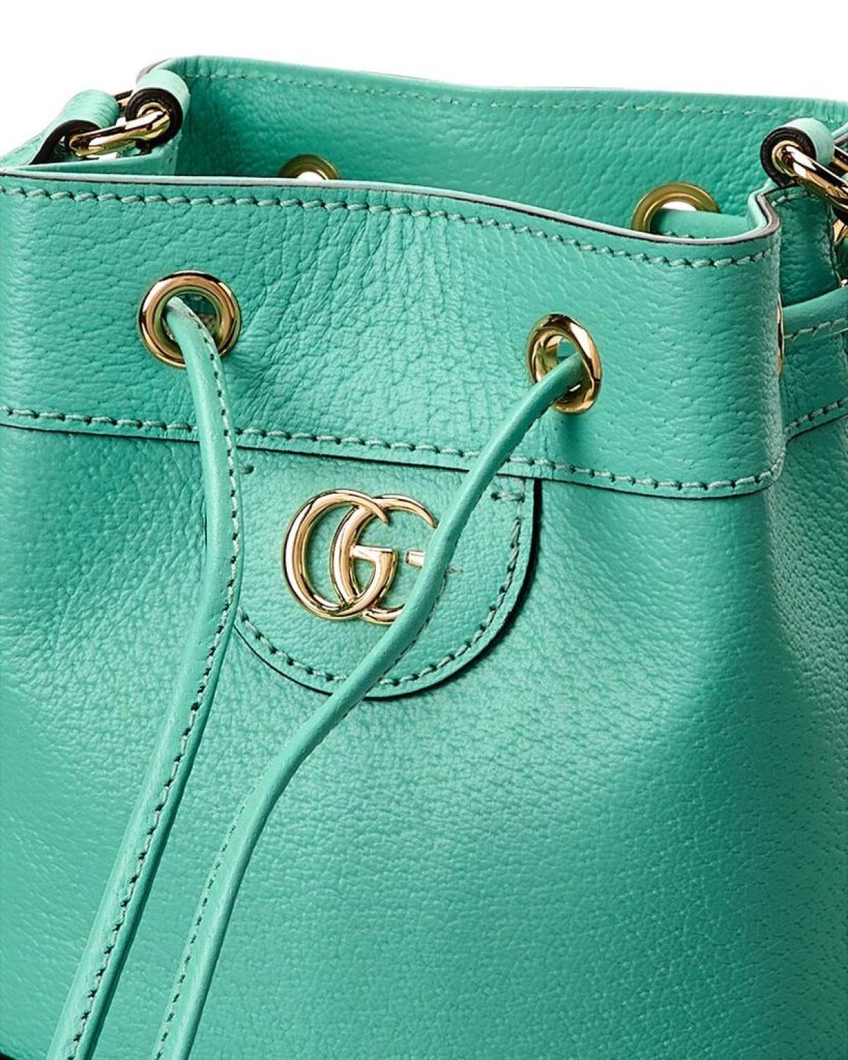 Gucci Ophidia Mini Leather Bucket Bag