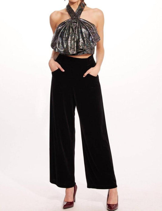 Hepburn Pant In Black Velvet