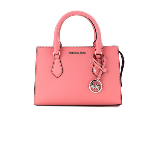 Michael Kors Sheila Small Tea Rose Vegan Leather Center Zip Satchel Purse Women's Bag