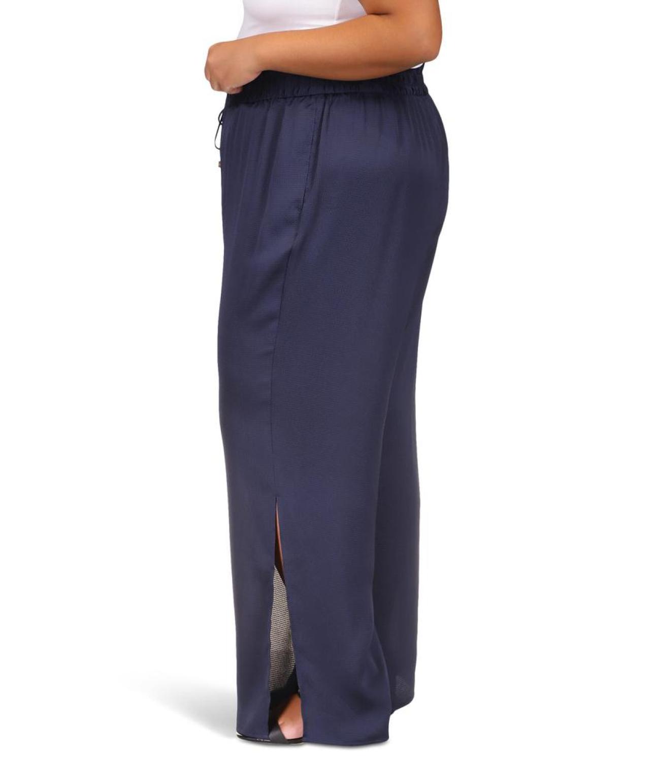 Plus Size Solid High Slit Pants