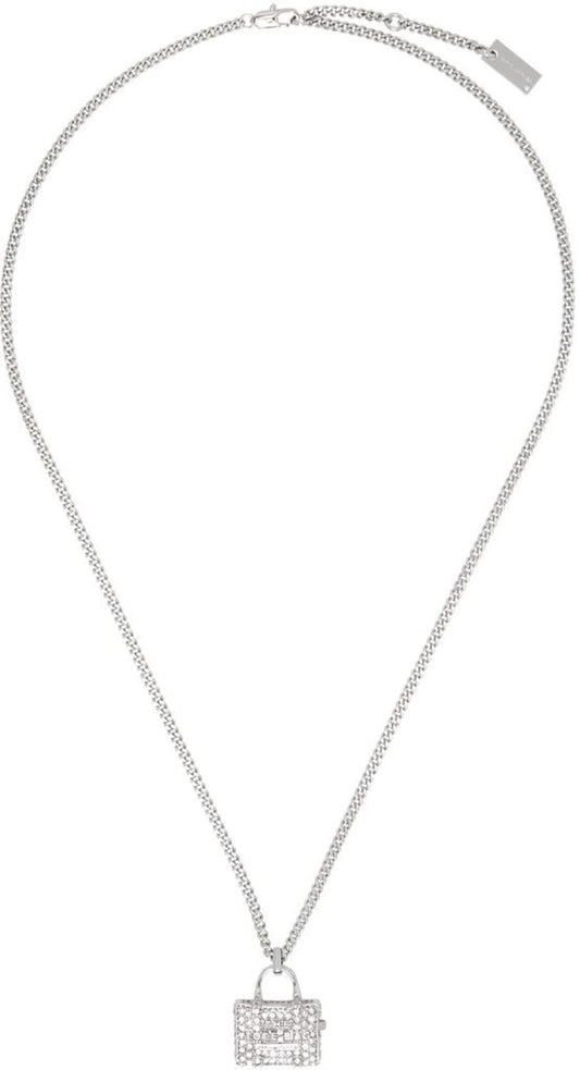 Silver 'The Pavé Tote Pendant' Necklace