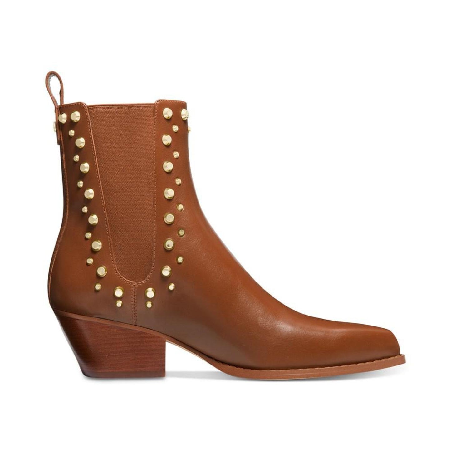 Women's Kinlee Leather Studded Pull-On Chelsea Booties